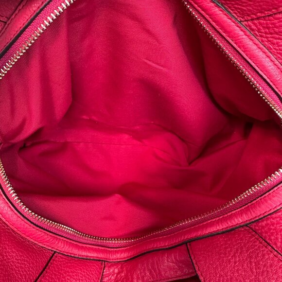 Coach Lexy Pebbled Leather Shoulder Bag Deep Pink - Picture 13 of 16